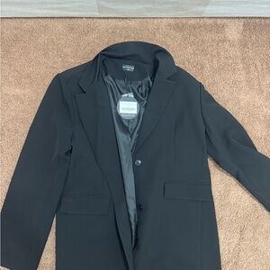 White Fox Boutique Black Single-Breasted Blazer Jacket